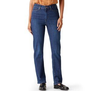 Levi Strauss High Rise Straight Jeans Womens 2 Blue Stretch Casual